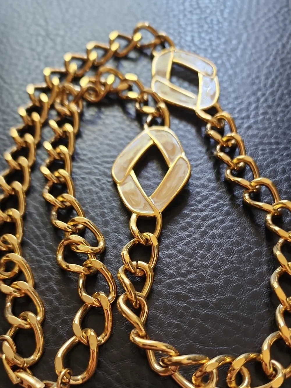VTG Napier Gold Link Chain Necklace with Decorative Links